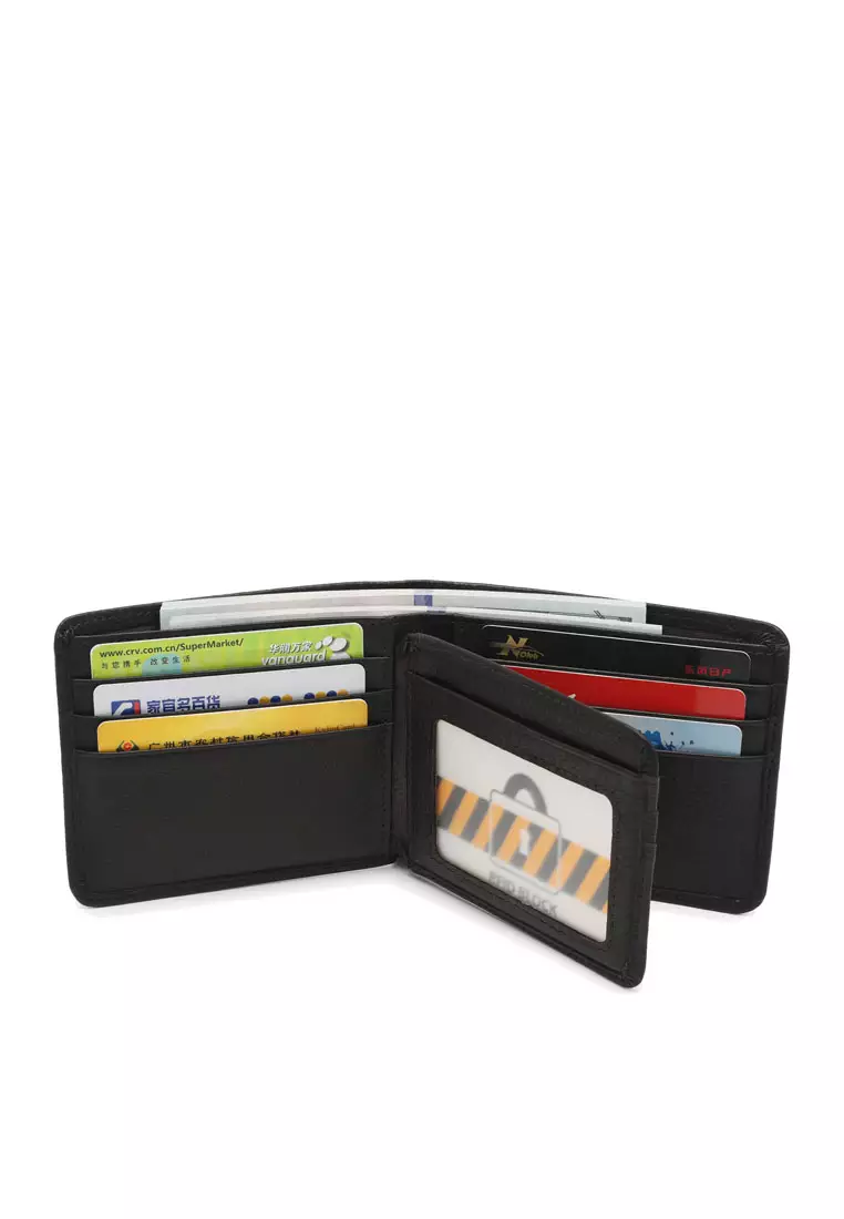 Men's Genuine Leather RFID Short Wallet - Brown