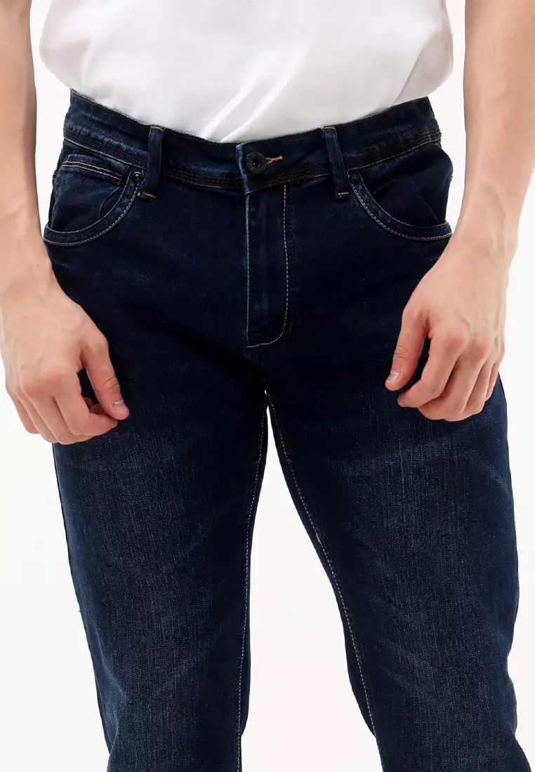 Denim Long Slim Tapered Jeans