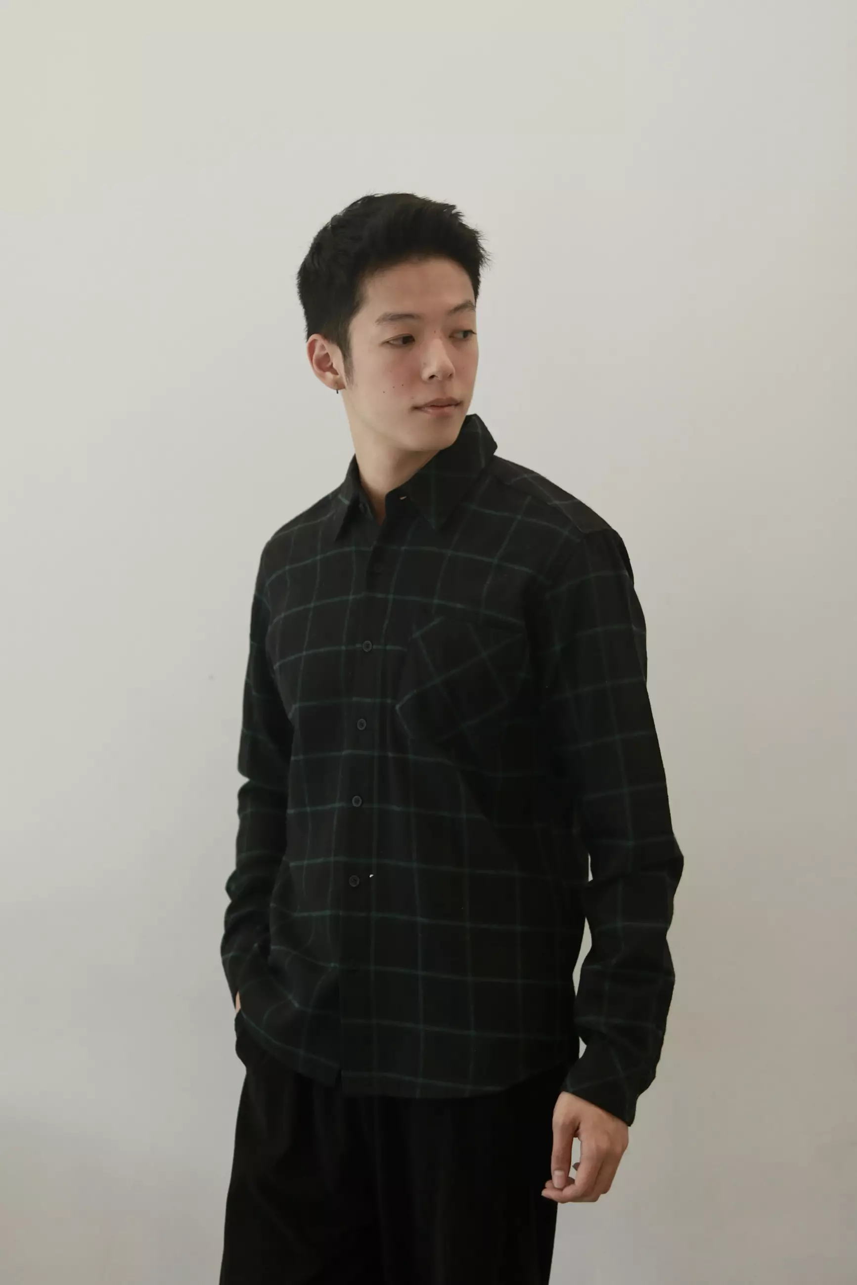 Kale Keano Green / Kemeja Flanel Pria Lengan Panjang