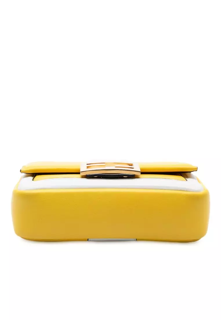 Pre-Loved Fendi Mini Bicolor Nappa Apolo Chain Baguette Shoulder Bag