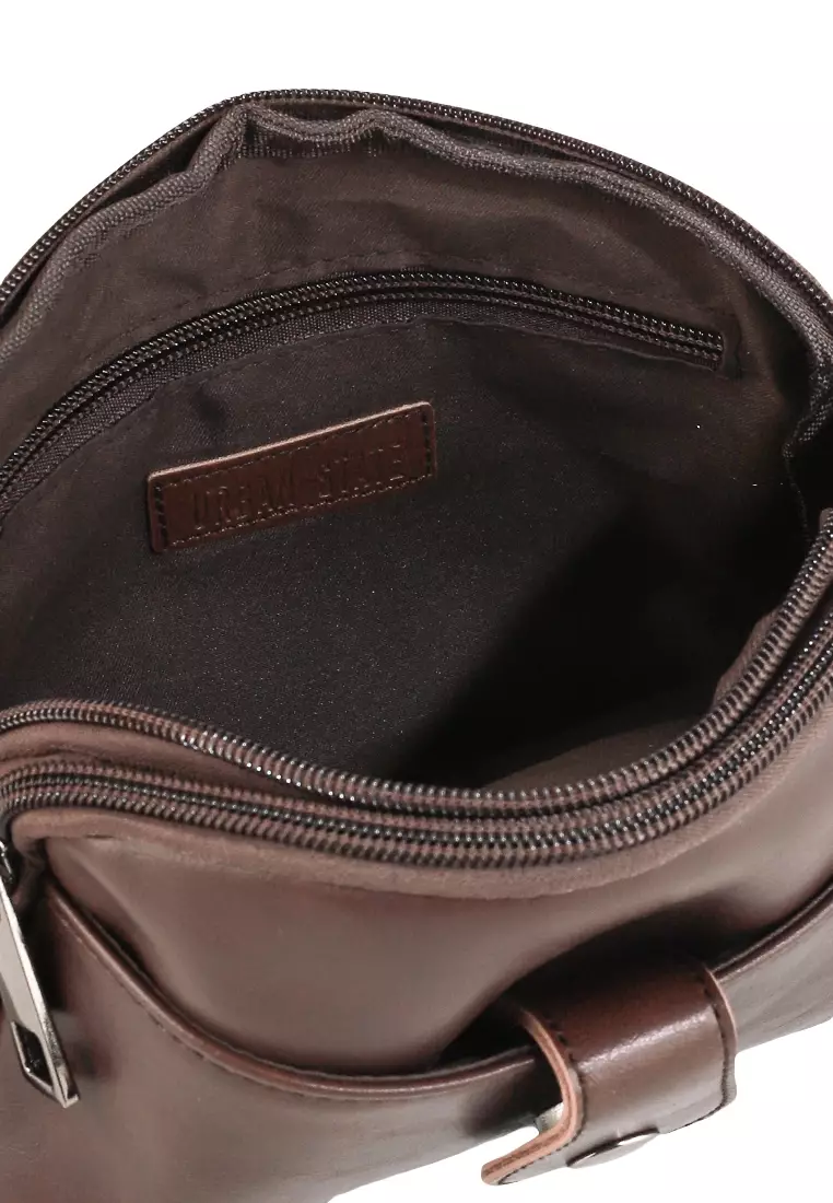 Distressed Leather Legacy Crossbody Pouch Bag