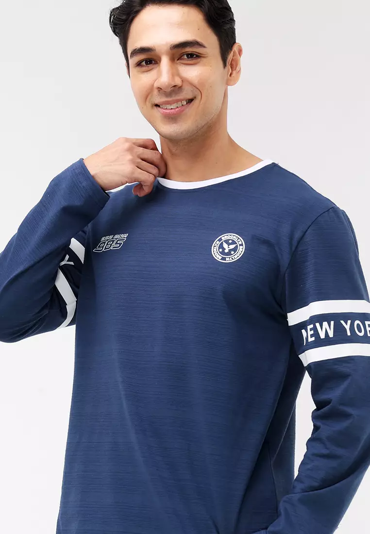 Round Neck Streaky Long Sleeves