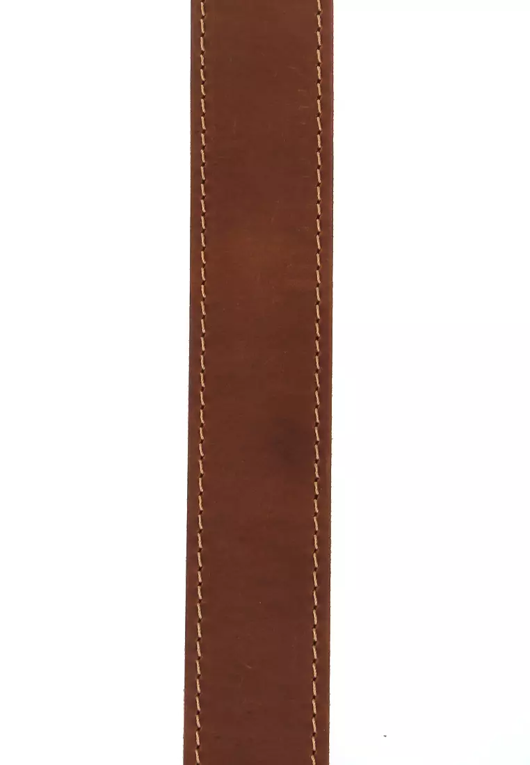 Hazel Gesper Ikat Pinggang Sabuk Pria Vintage Style Material Genuine Leather ORIGINAL - Beige