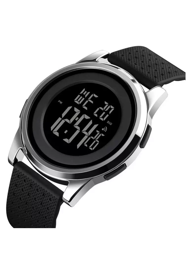 Jam Tangan Casual Digital Pria Water Resistant 50m Strap Tali Material PU QO61 ORIGINAL