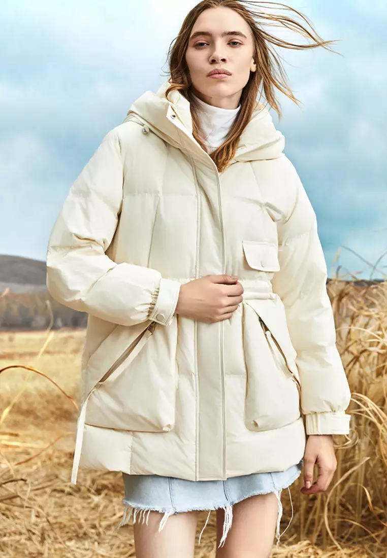 Buy Sunnydaysweety New winter 90%duck's down thick mid length hooded down  jacket CA101728 2024 Online