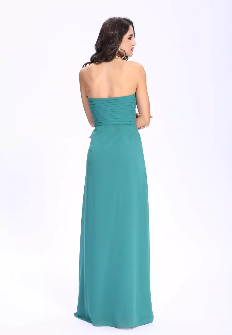 優雅的風格雪紡晚禮服