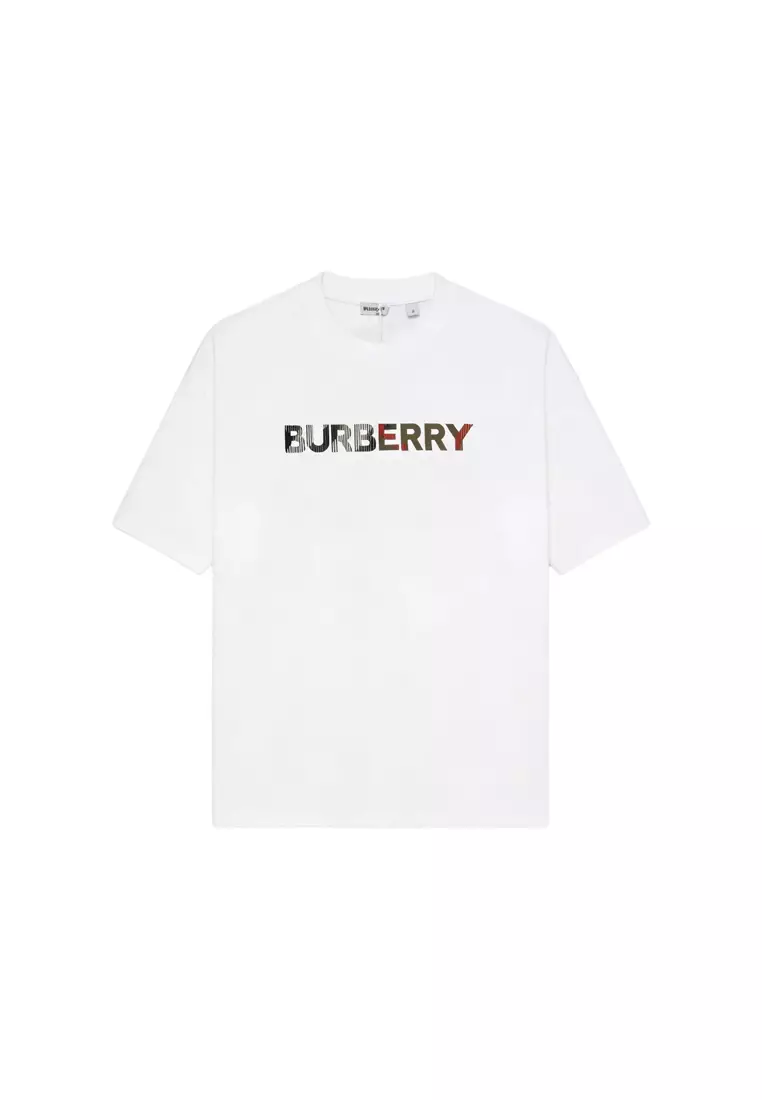 BURBERRY Tシャツ ロゴ コットンTシャツ (チョークホワイト) - メンズ, コットン トップス