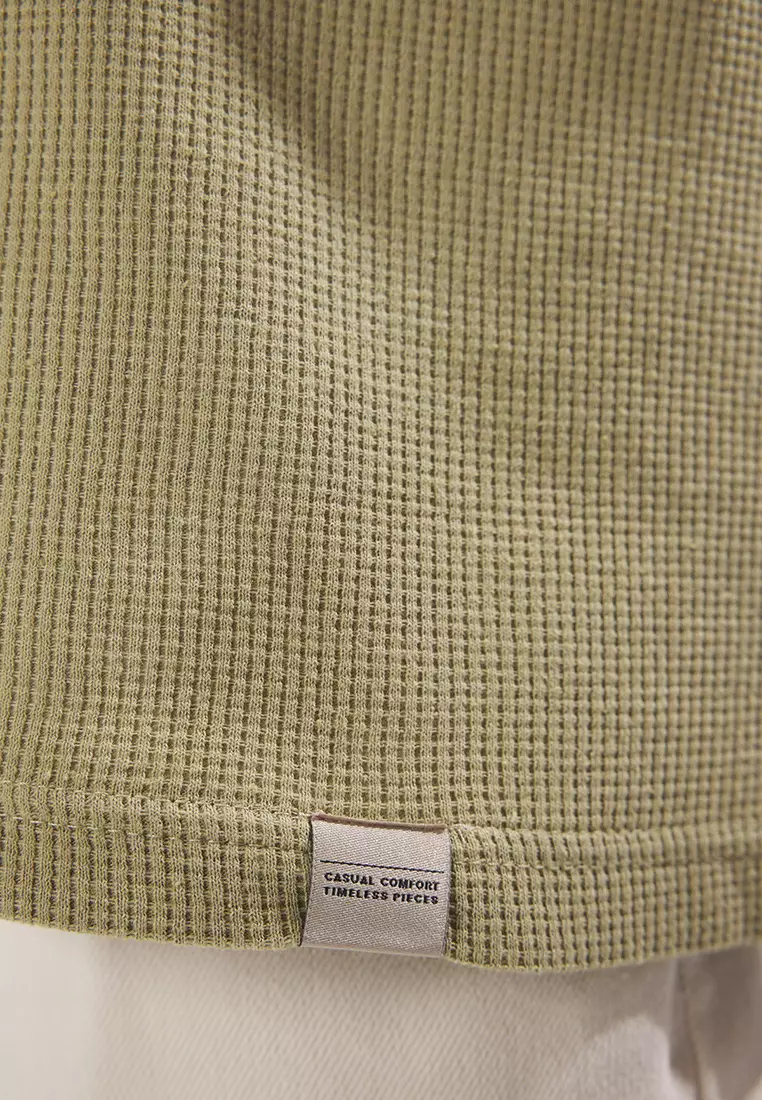 Mint Oversize T-Shirt 100% Cotton Color Block Textured Tmnss25Ts00065