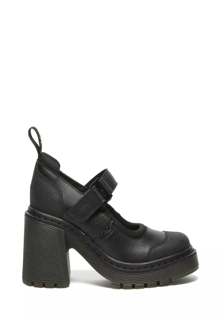 Discount on Dr. Martens  shoes - SKU: Eviee Tech Strap Mary Jane Heeled Black Shoes Women