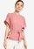 ZALORA WORK pink Slit Sleeves Top With Belt C04FFAADCE346BGS_1