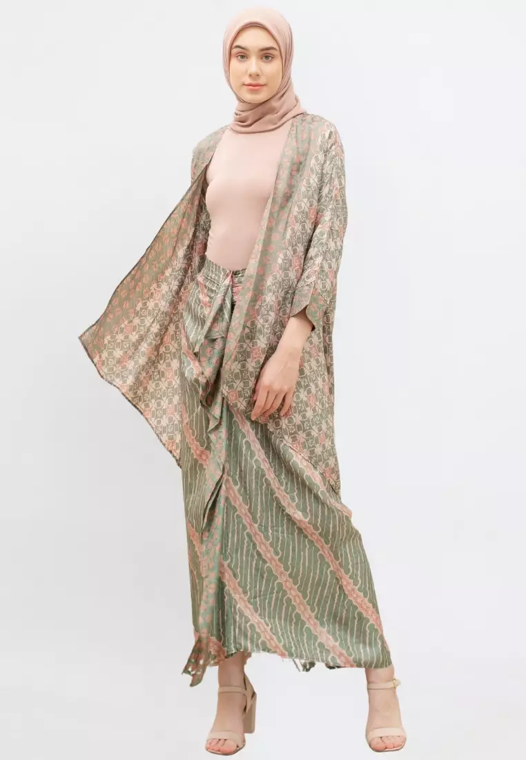 Batik set Indira Hijau | Outer Batik Set | Setelan Batik Viscose