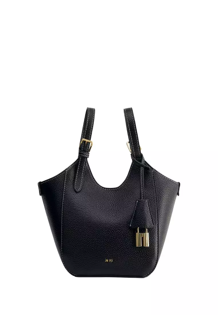 Ines Padlock Tote Bag - Black