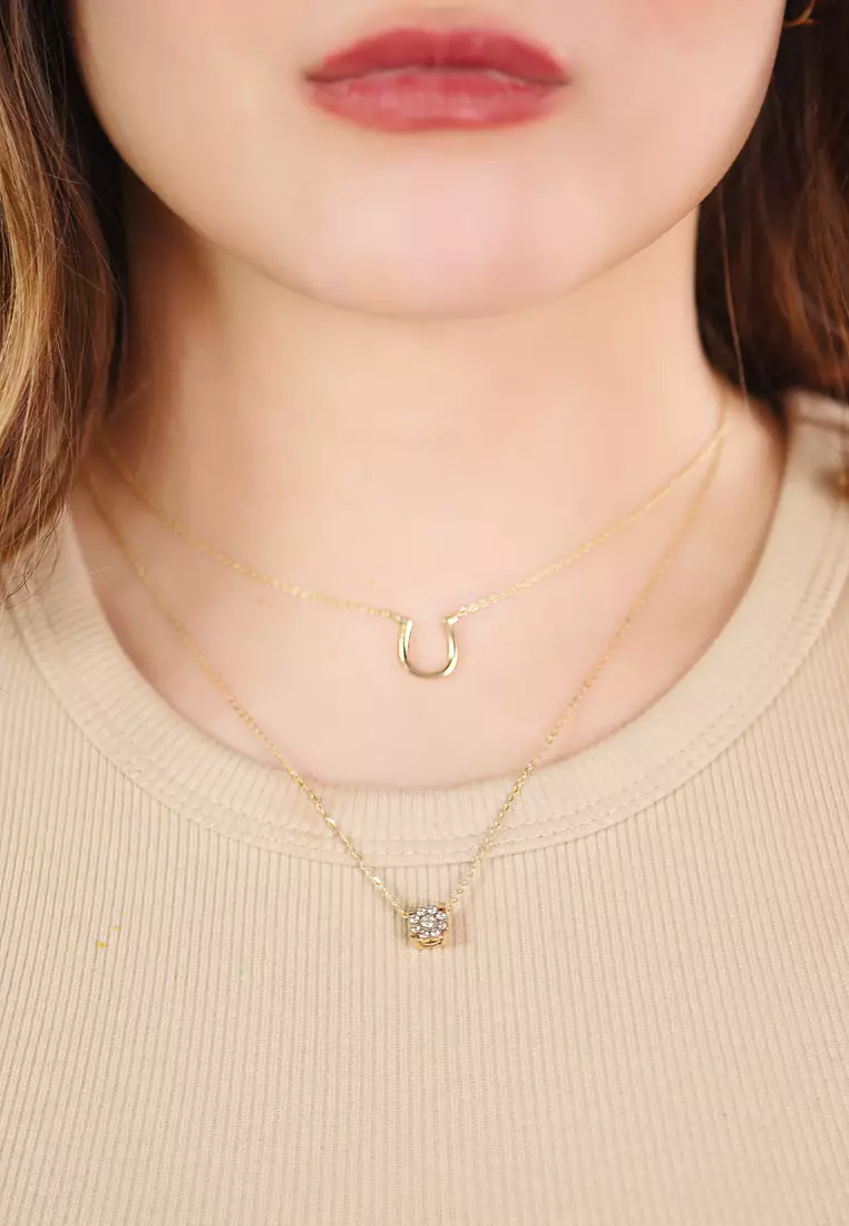  Flower Pendant Necklace 14k Gold