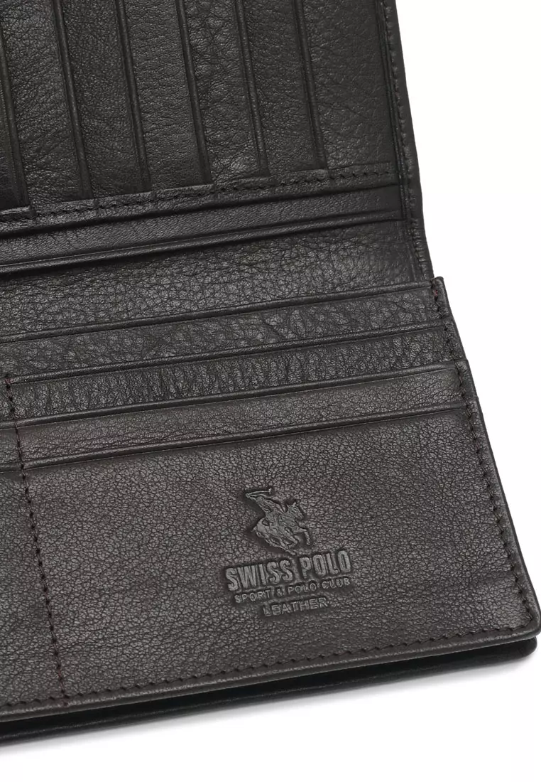 Men's Genuine Leather RFID Blocking Long Wallet - Brown