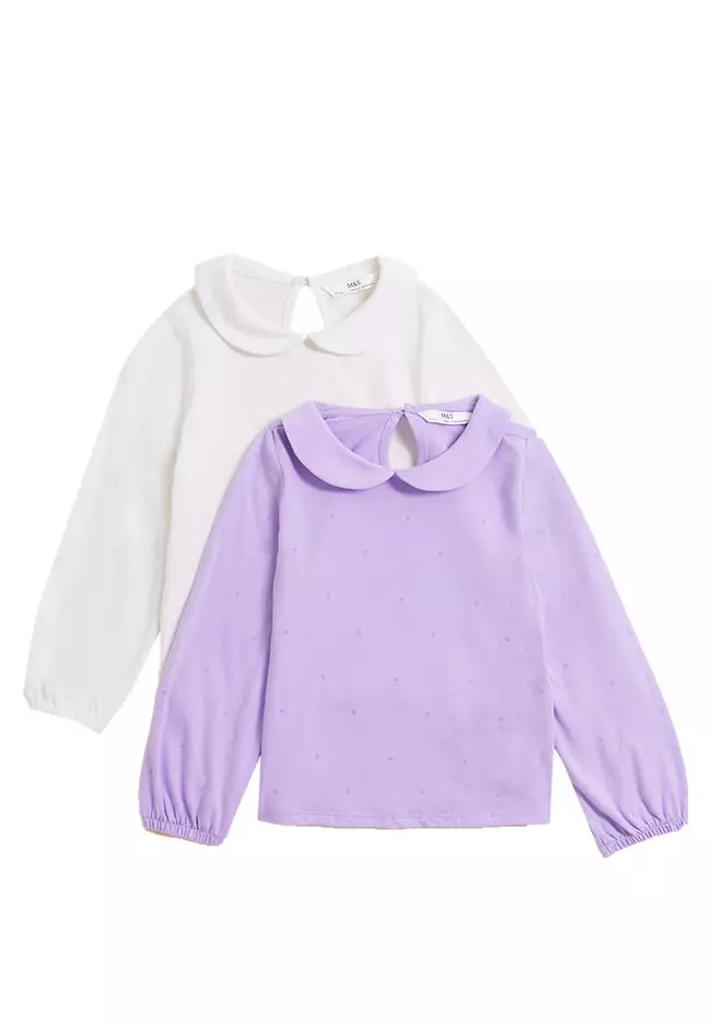 2Pk Pure Cotton Collared Tops