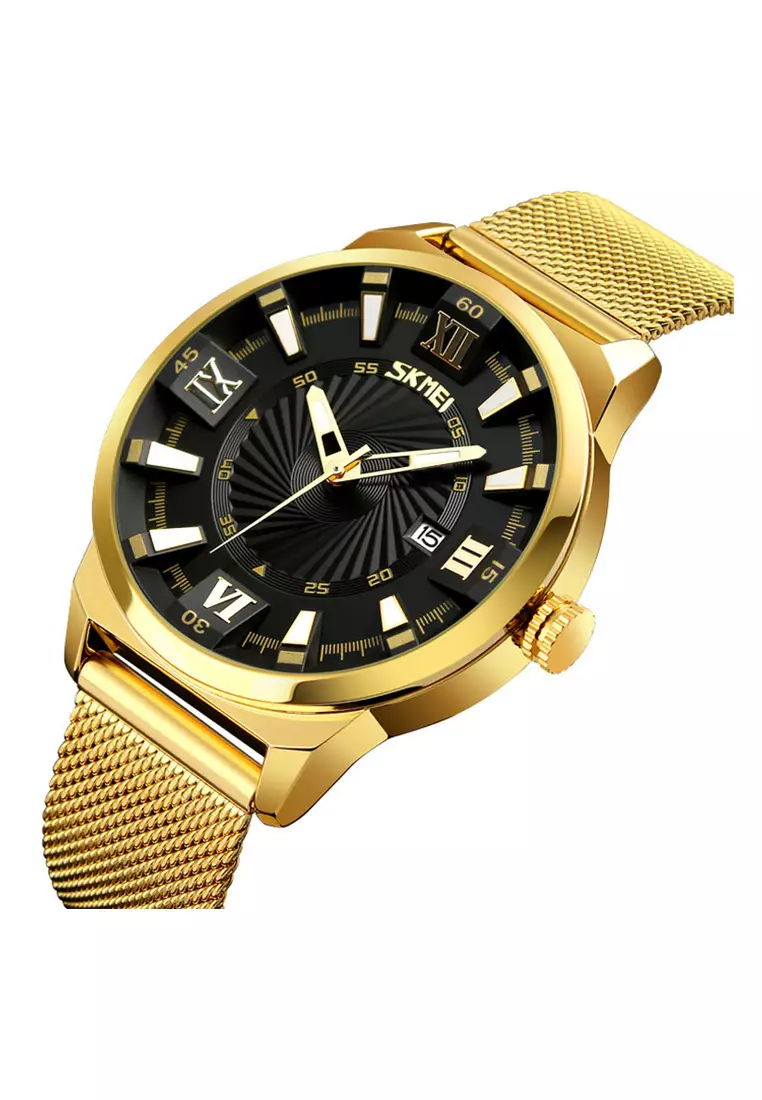 Jual SKMEI Skmei Jam Tangan Pria Gold Black Stainless Steel