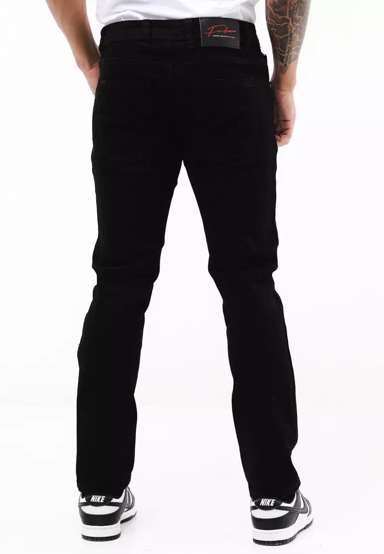 Denim Long Pants Slim Tapered Fit Stretch