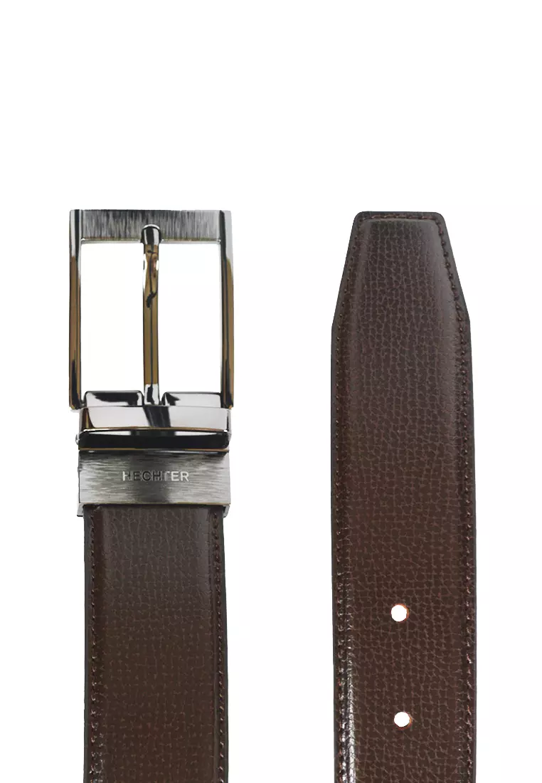 Dark Brown Genuine Split Leather Reversible Belt
