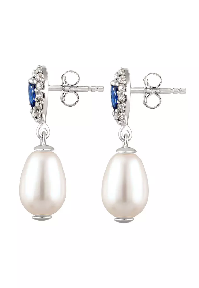 Anting Perhiasan Perak 925 Wanita Swarovski® Pearl Embellished with Crystal by Swarovski®