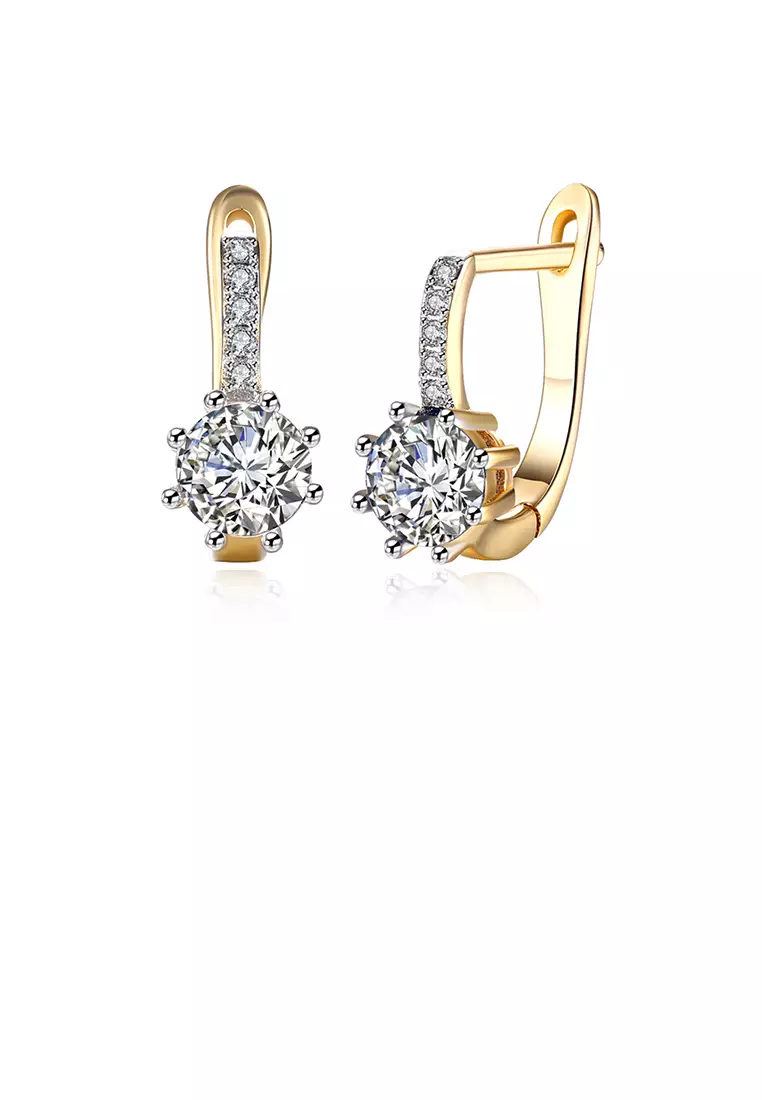 Gold new arrivals zirconia earrings