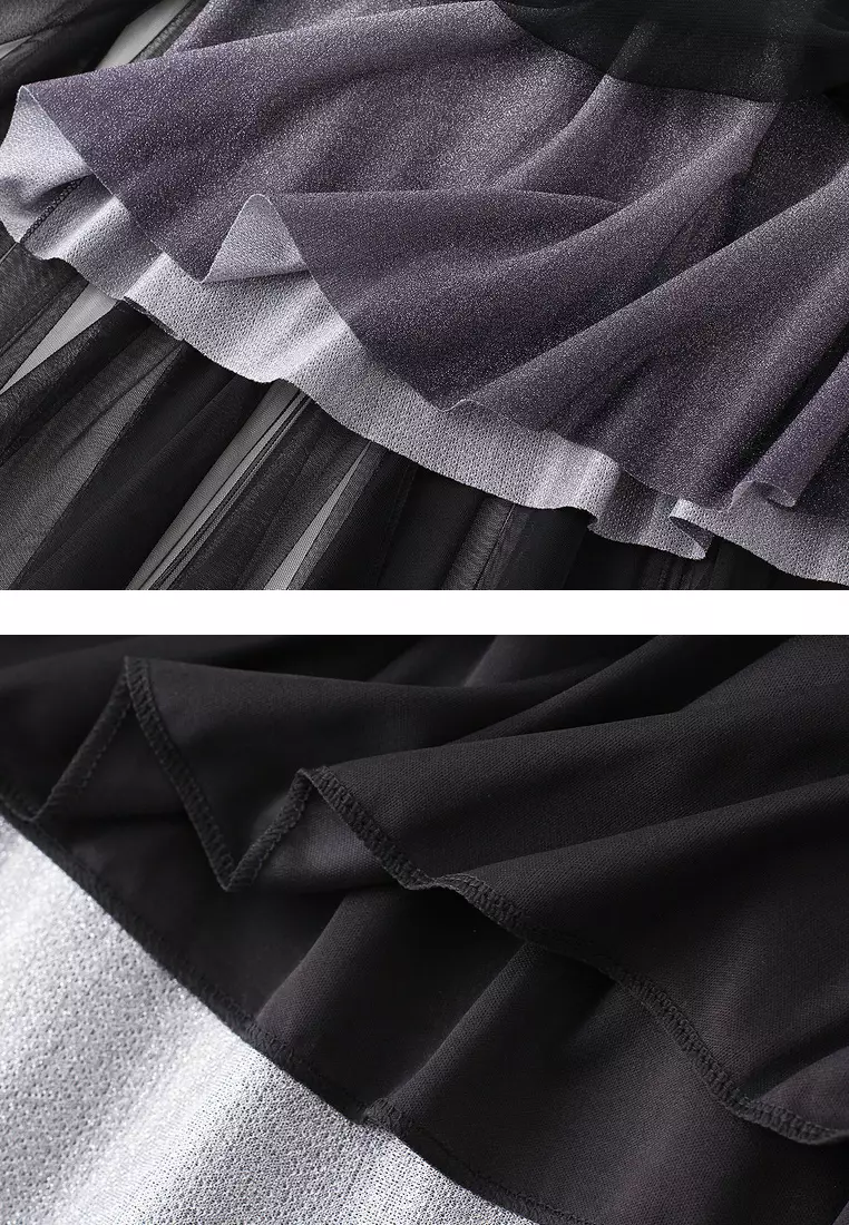 ‌Gradient Metallic Tulle Skirt AF8705