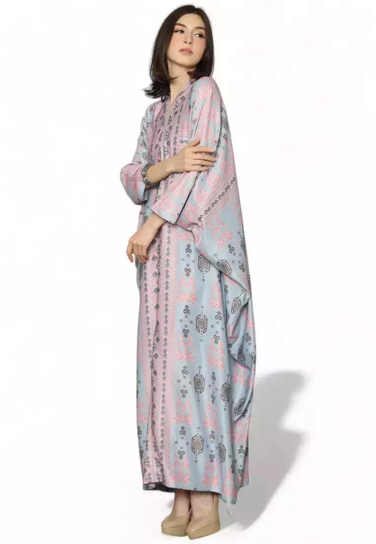 Kanzi Dusty Blue Tapis Tunik Set with Pants