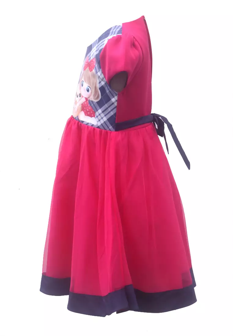 Two Mix Dress Anak Perempuan Fashion Nonik Cantik Usia 1-12 Tahun 4229 Fanta