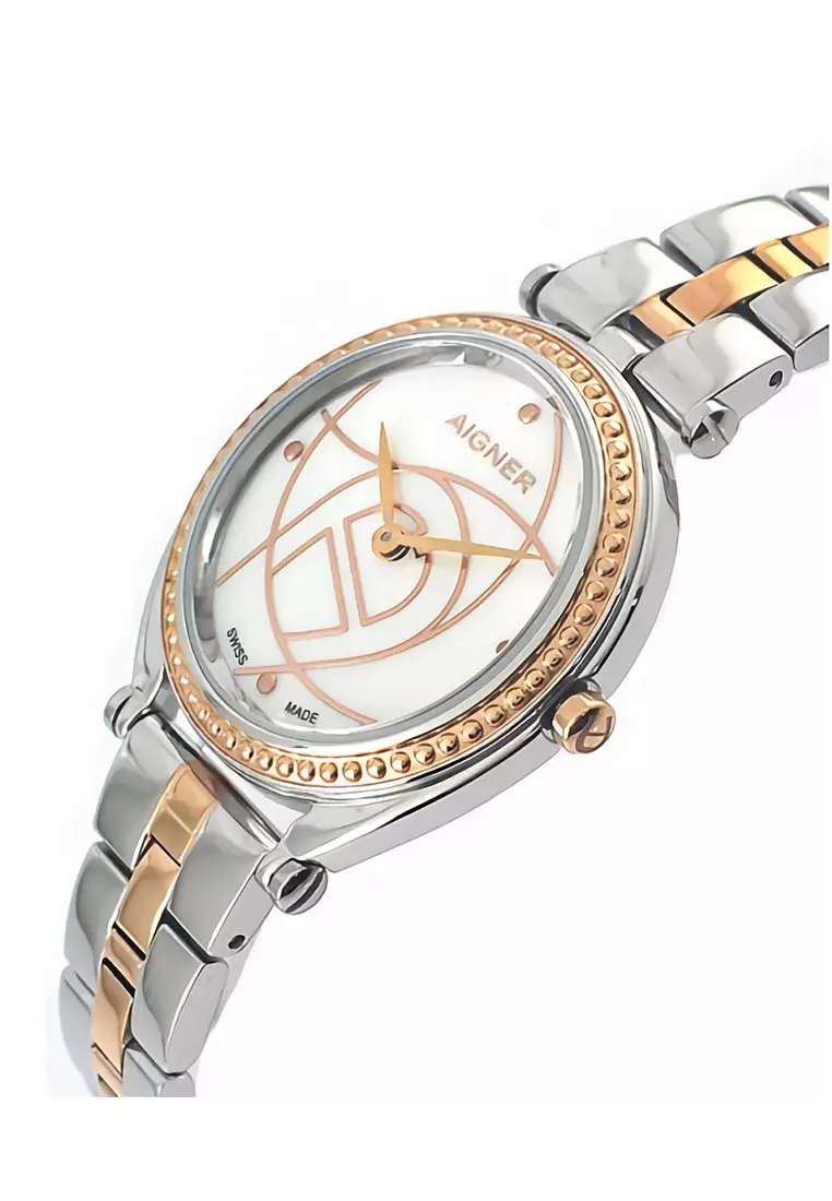 Aigner Magena Swiss Made Quartz White MOP Round Dial Women s Watch A121204B