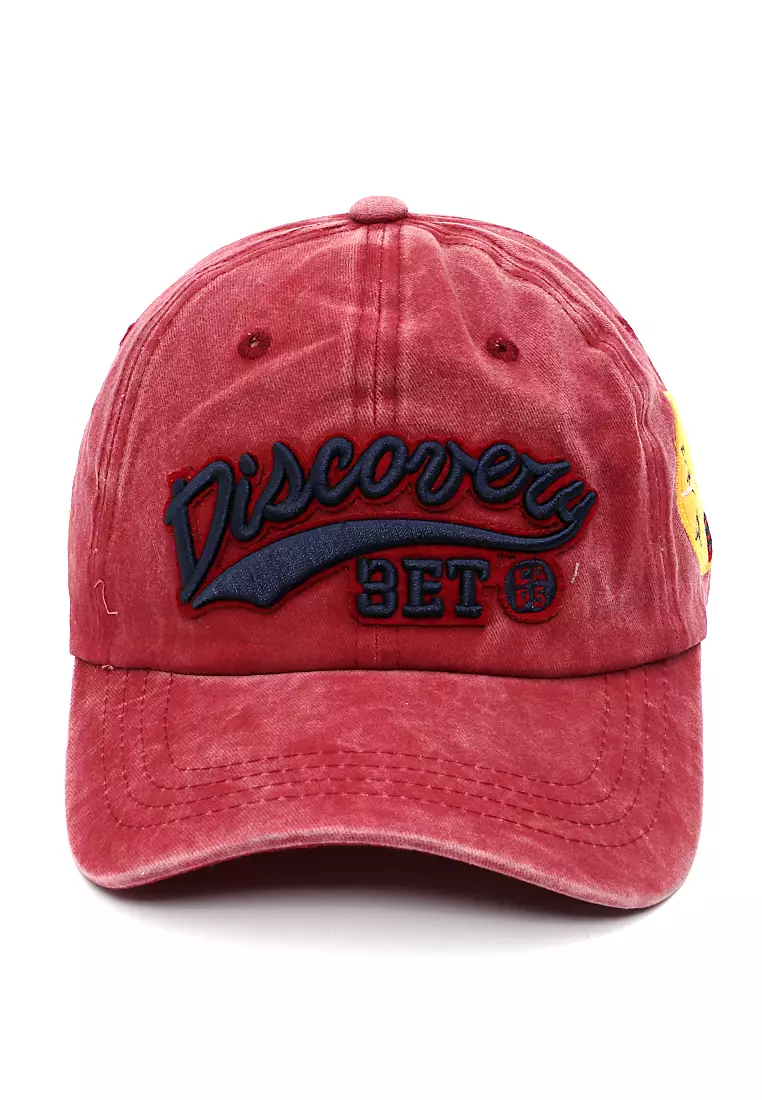 Discovery Drsh Topi Baseball Unisex Casual Sport Adjustable Strap Material Cotton ORIGINAL - Red