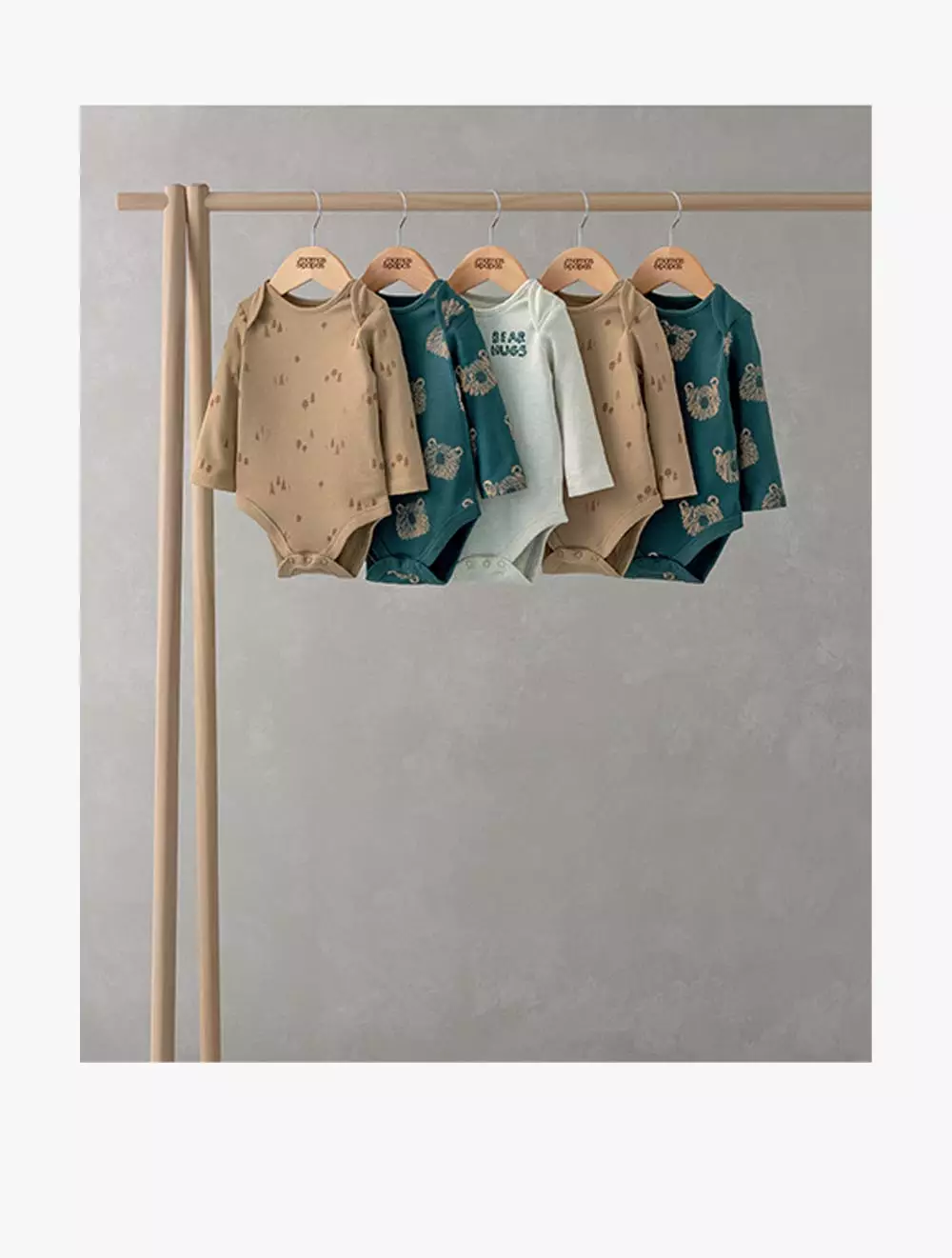 Mamas & Papas Bear Long Sleeve Bodysuits (Pack of 5)   MPSS79GHD5