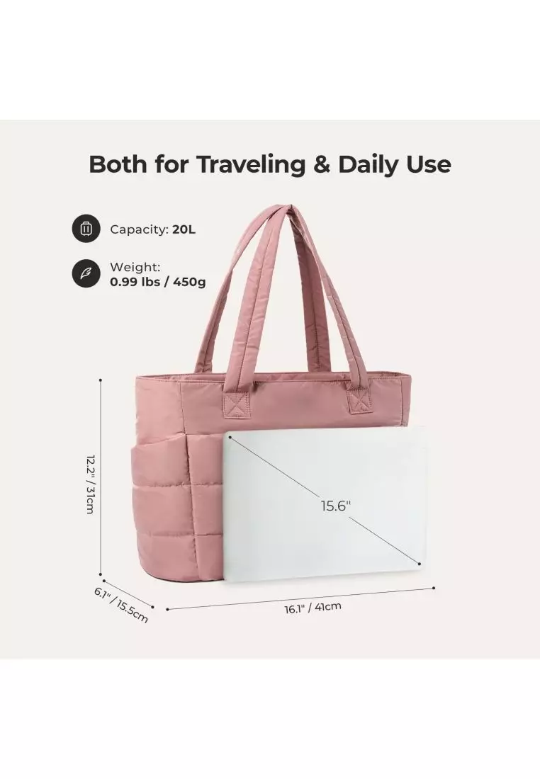 Bagsmart Zora Puffy Tote 20L (Dark Pink)