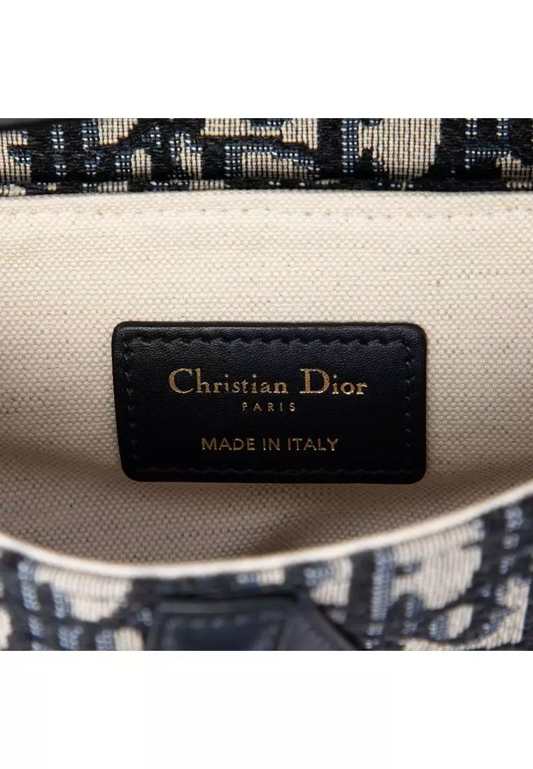 Pre-Loved Dior Mini Oblique Canvas Saddle Bag
