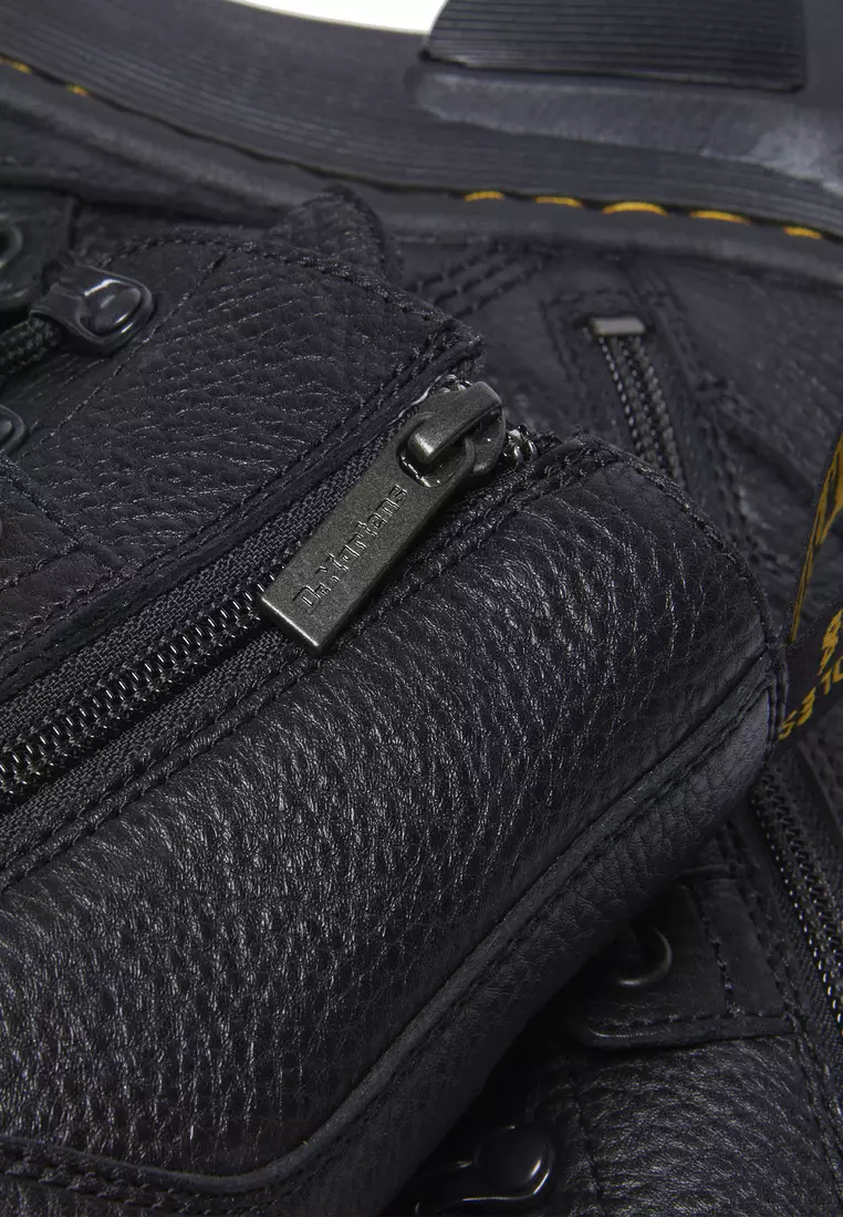 Buy Martens Dmxl Lace Lunar Rubber Grained Leather Black Boots