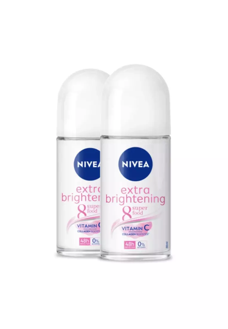 PACK OF 2 Deodorant Extra Brightening Anti-Perspirant Roll-on with Vitamin C, 50ml