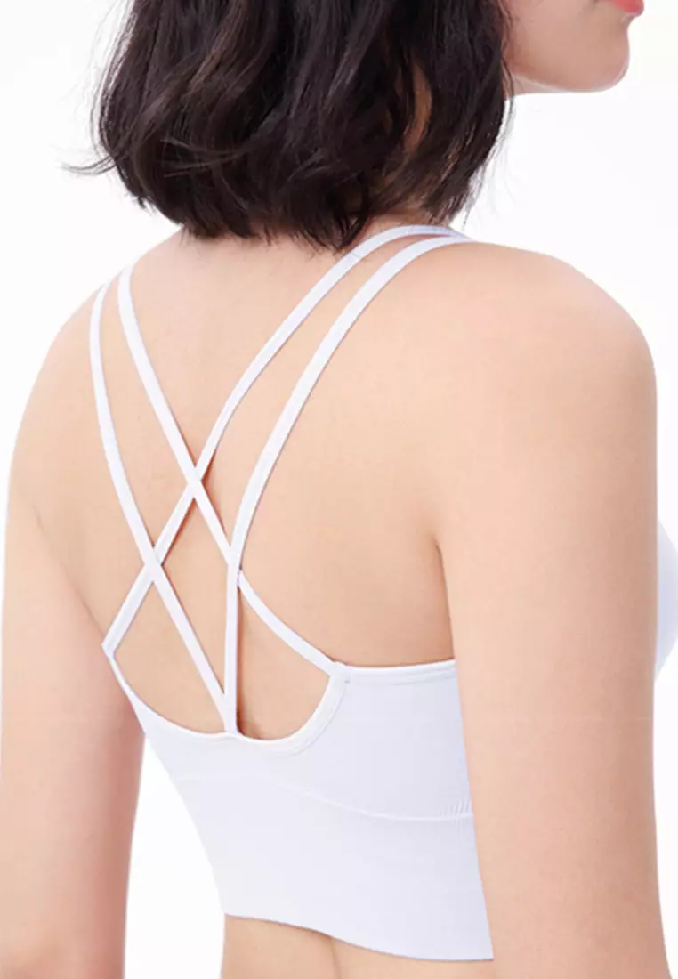 Buy LYCKA BMY3011 European Style Lady Yoga Sport Bra White 2024 Online