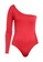 ZALORA BASICS red Long Sleeve Toga Bodysuit 63E73AA8308CEFGS_5