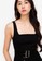 ZALORA BASICS black Ruffle Hem Buckle Belted Denim Dress DB77BAA9B08C97GS_3