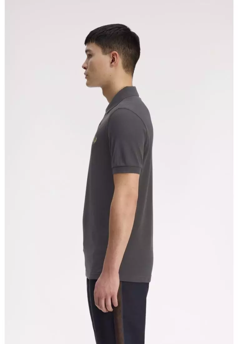 Fred Perry M6000 The Fred Perry Shirt (Anchor Grey / Tennis Ball Yellow / Tennis Ball Yellow)
