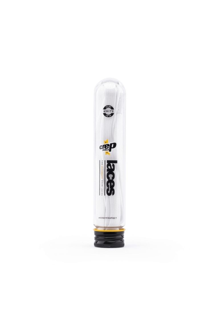 Crep Protect Pre-Treated Shoe Laces - White (Flated) - White