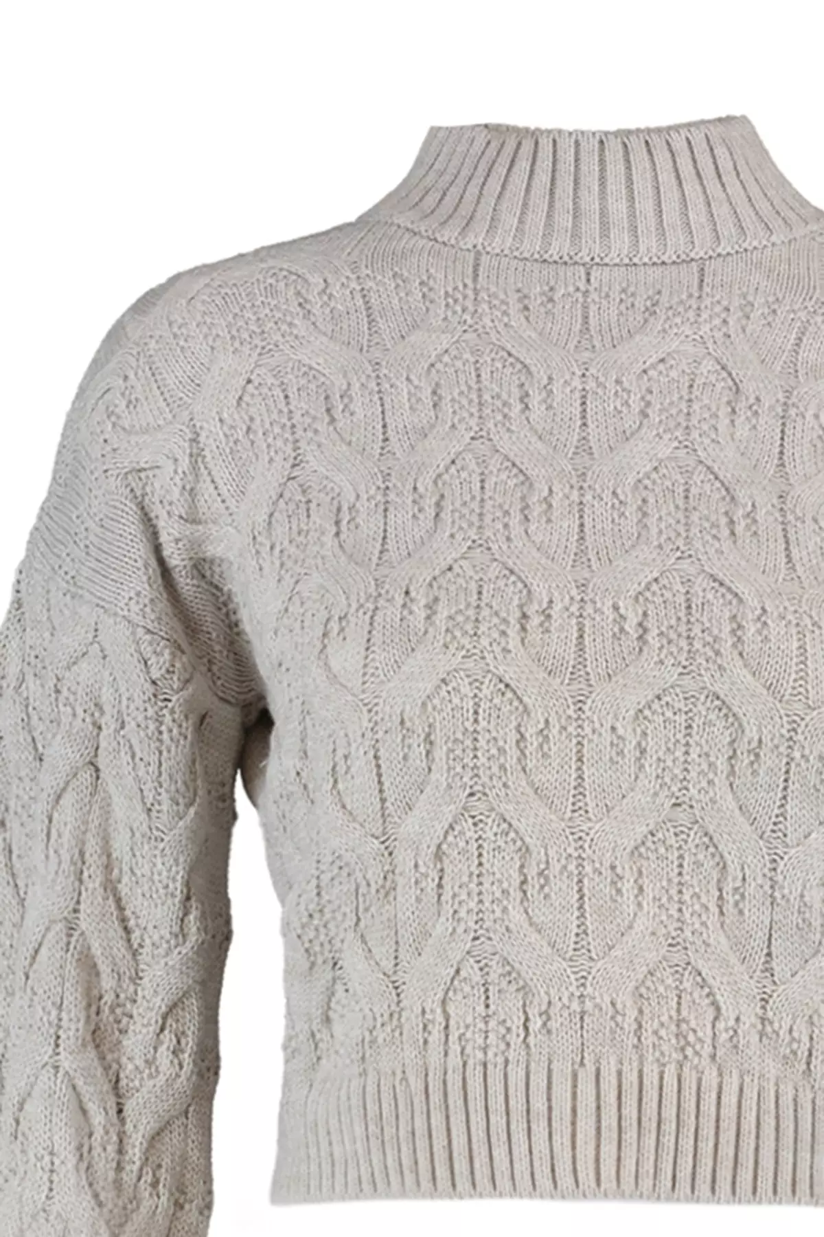 Crop High Neck Sweater