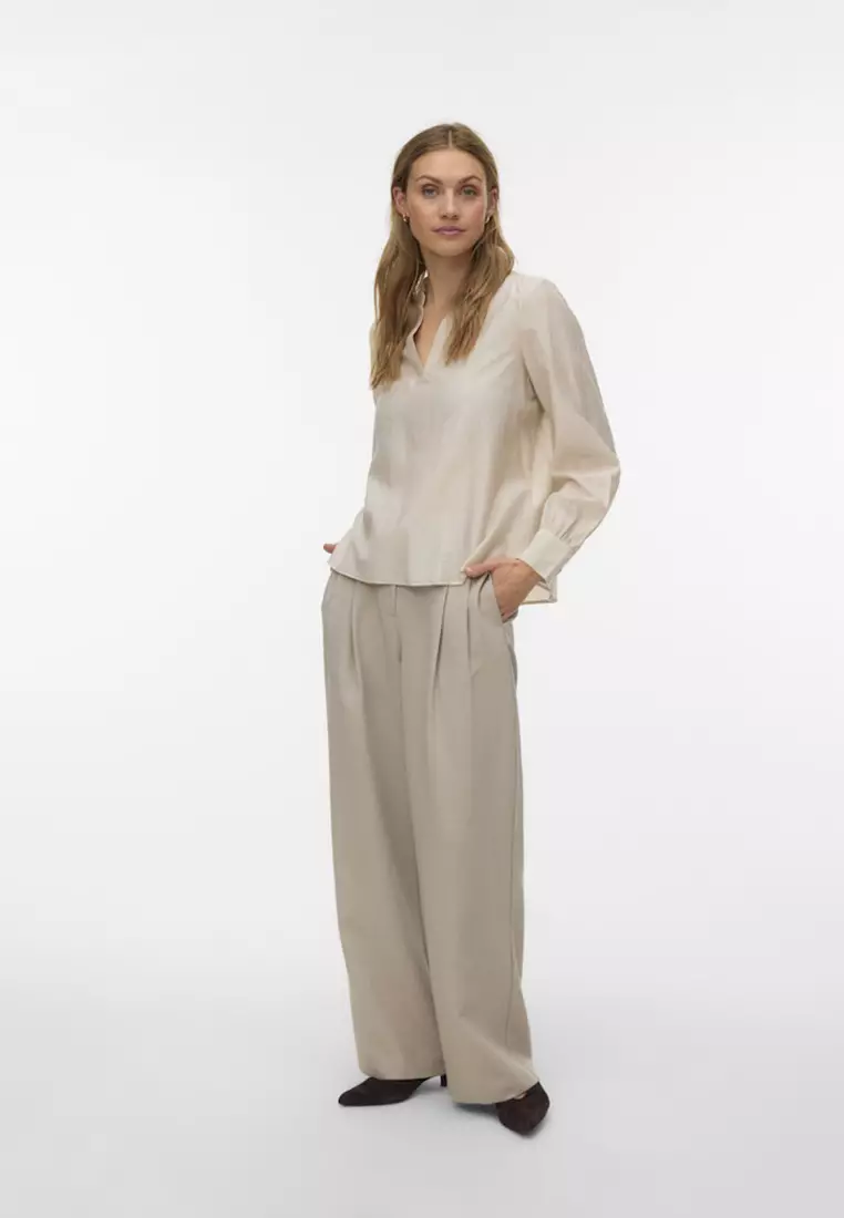 Long Sleeve Woven Top