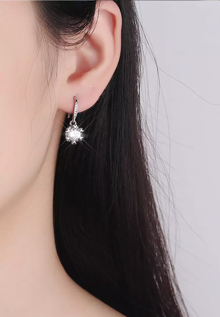 Anting Anting Wanita Berlian Snowflake Style Original Fashion Antingan