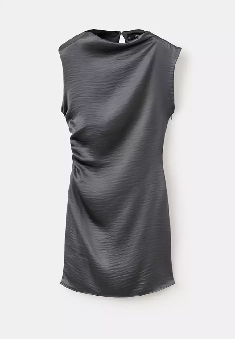 Satin Dress With Creased Effect