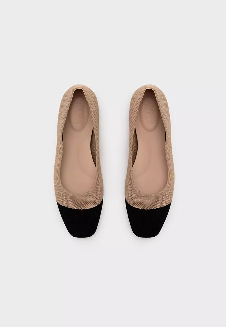 FLY KNIT SQUARE TOE FLAT BALLERINA
