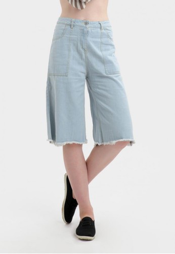 MKY Cessie Pocket Culotte Jeans in Light Blue