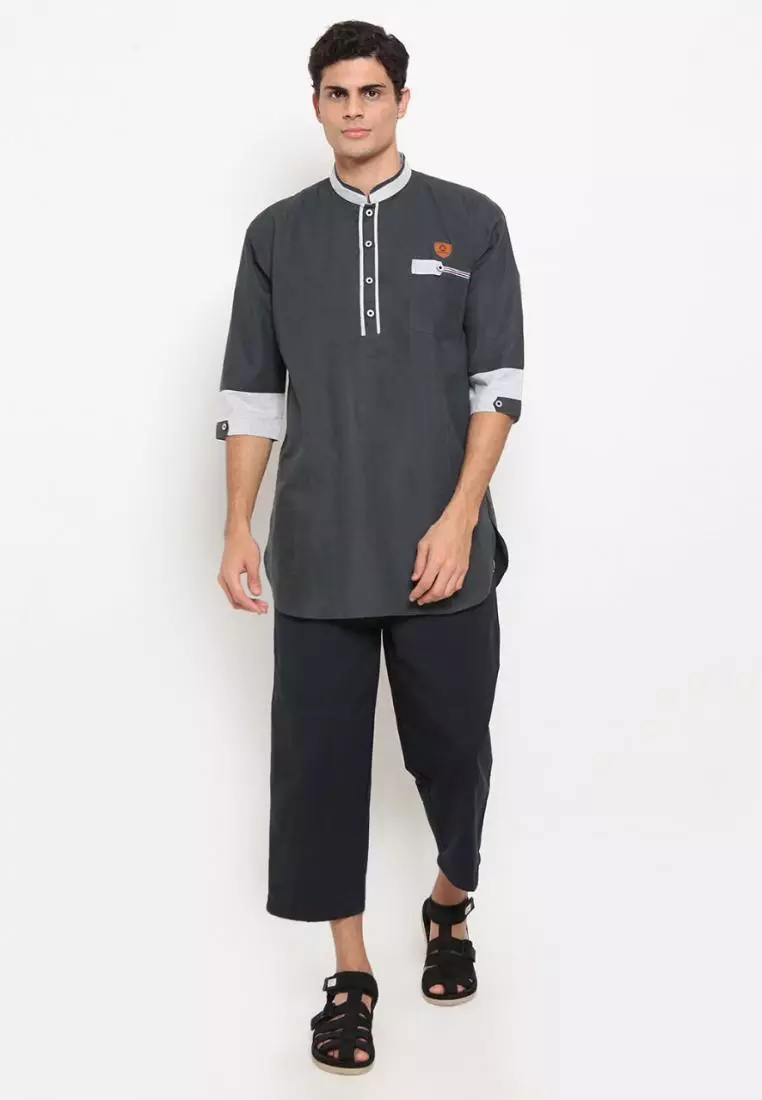 Zayidan Baju Koko Gamis Muslim Pria Nazran - Abu
