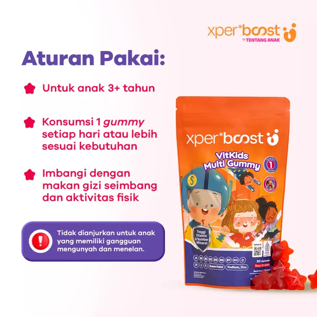 Expert Care Boost VitKids Gummy Multivitamin 30 pcs - Supplemen Vitamin & Mineral Anak