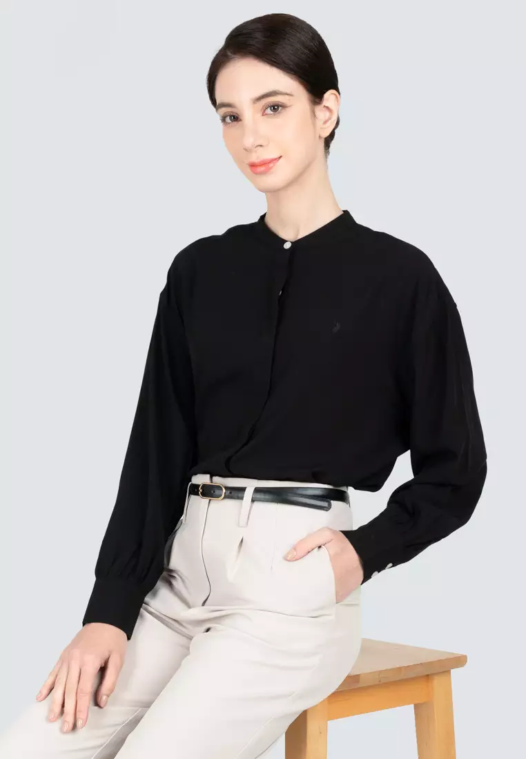 Polo Haus - Women’s Mandarin Collar Long Sleeve Shirt WBWLS004