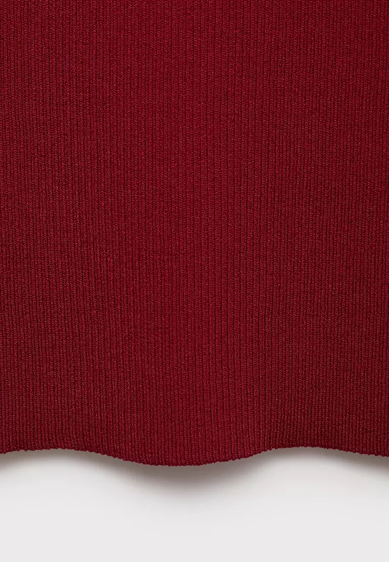 Ribbed-Knit Short-Sleeved Sweater