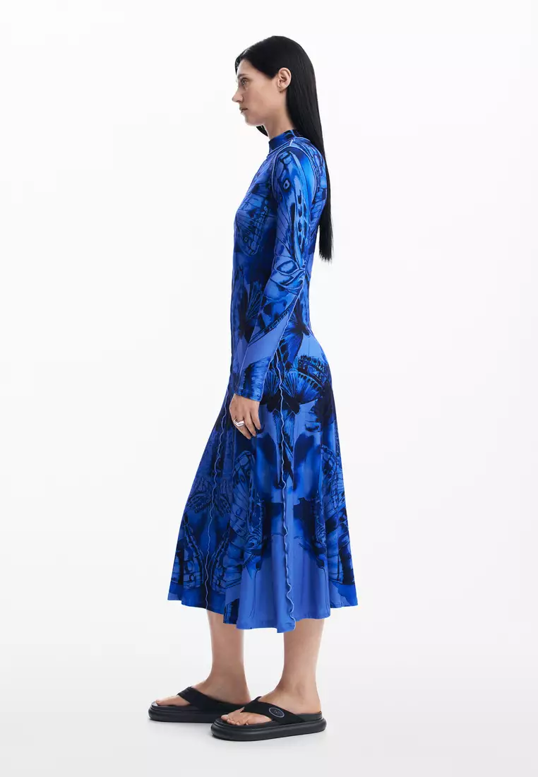 Desigual Woman Butterfly midi dress.